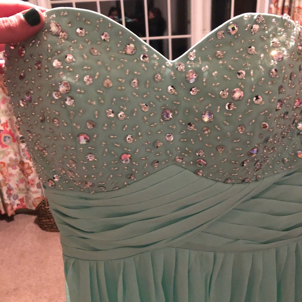 Mint strapless dress
